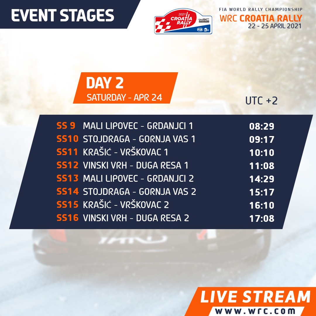 CroatiaRally - WRC: 46º Croatia Rally [22-25 Abril] - Página 7 240421_Saturday_Itinerary